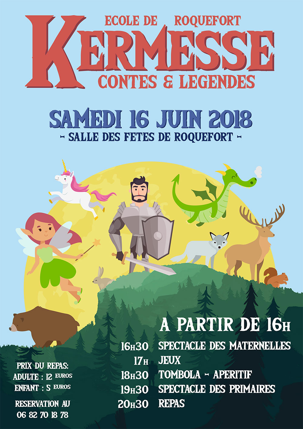 Affiche Kermesse Ecole de Roquefort 2018